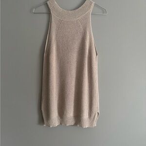 Beige Sleeveless Knit Tank Top